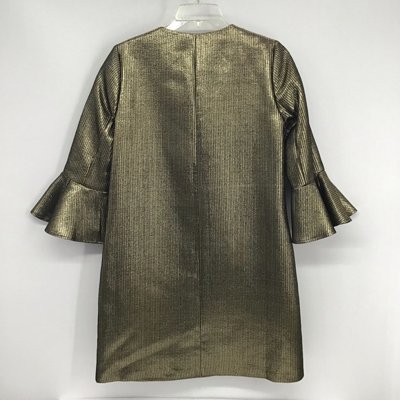 BCBGMaxAZARIA NWT “Judy” Gold Metallic Textured Sheath Dress Party Size XXS - Picture 6 of 10